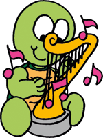 Kiki spielt Harfe